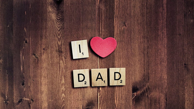 I Love Dad Words On Wood Mom Dad, HD wallpaper
