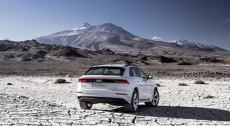2019 Audi Q8 (Color: Glacier White) - Rear , car, HD wallpaper