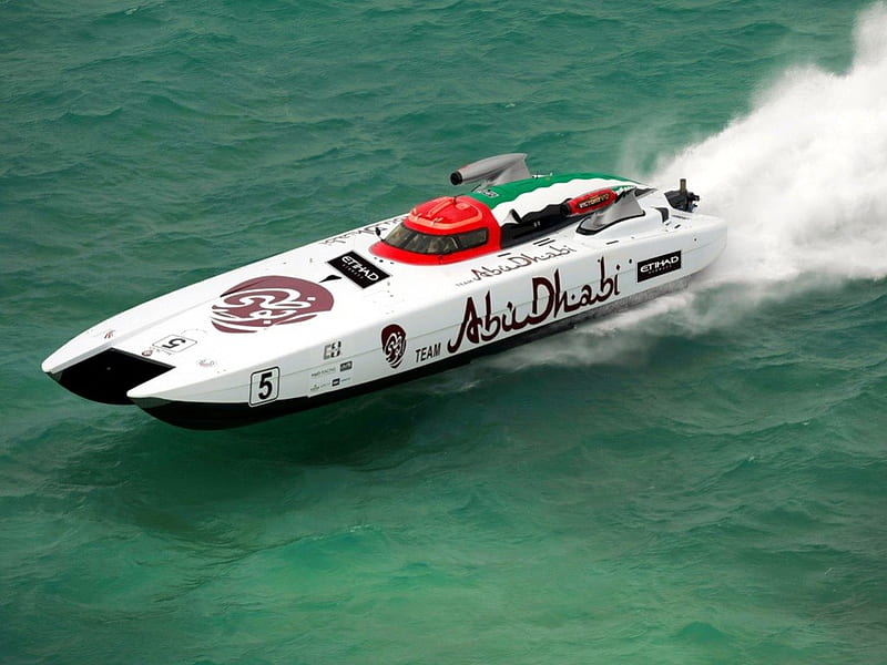Abu Dhabi, race, thrill, Power boat, ride, HD wallpaper