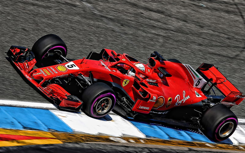 Sebastian Vettel, German racing driver, Scuderia Ferrari, Ferrari SF90, racing car, racing track, Formula 1, Vettel, HD wallpaper
