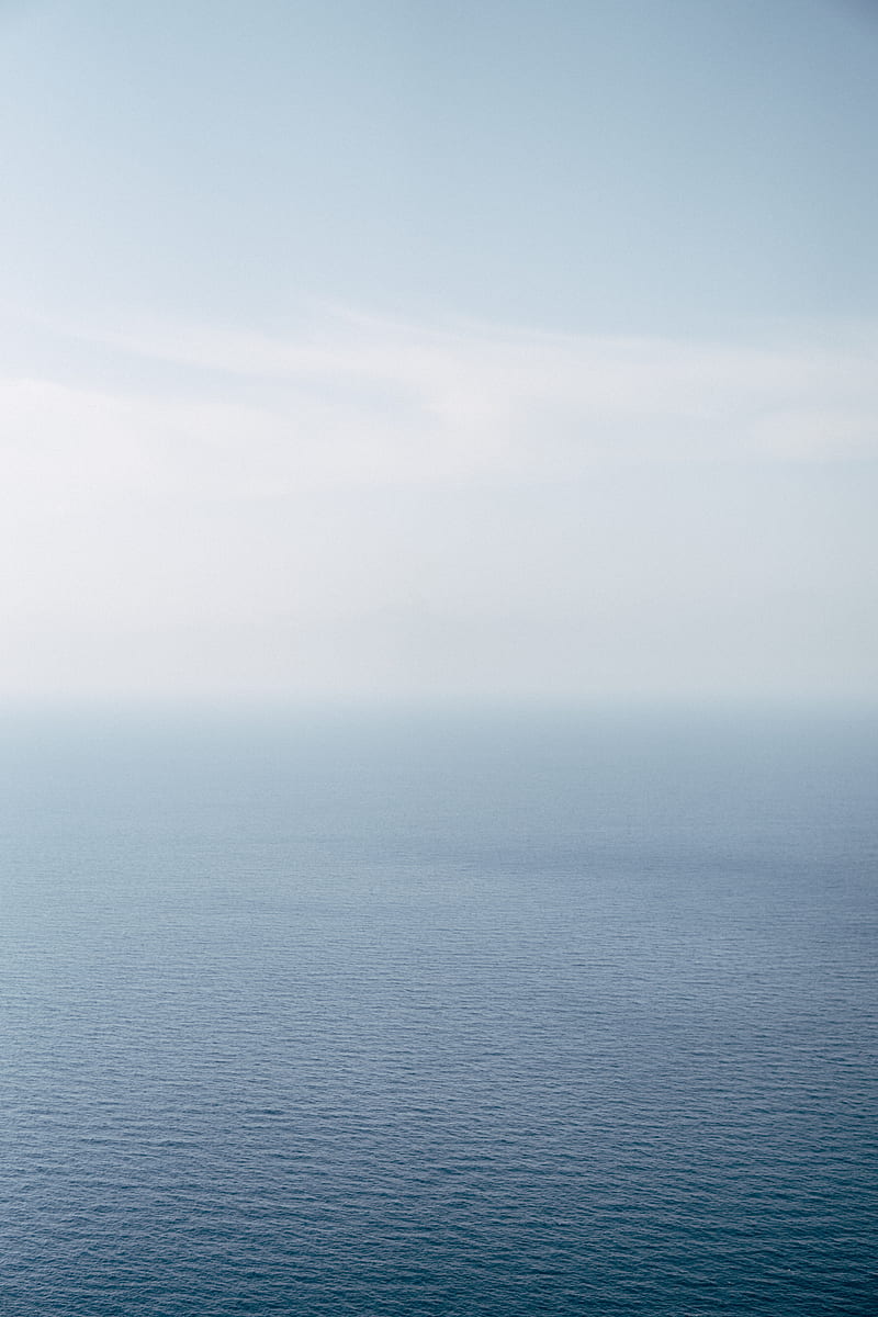 sea, sky, fog, horizon, HD phone wallpaper