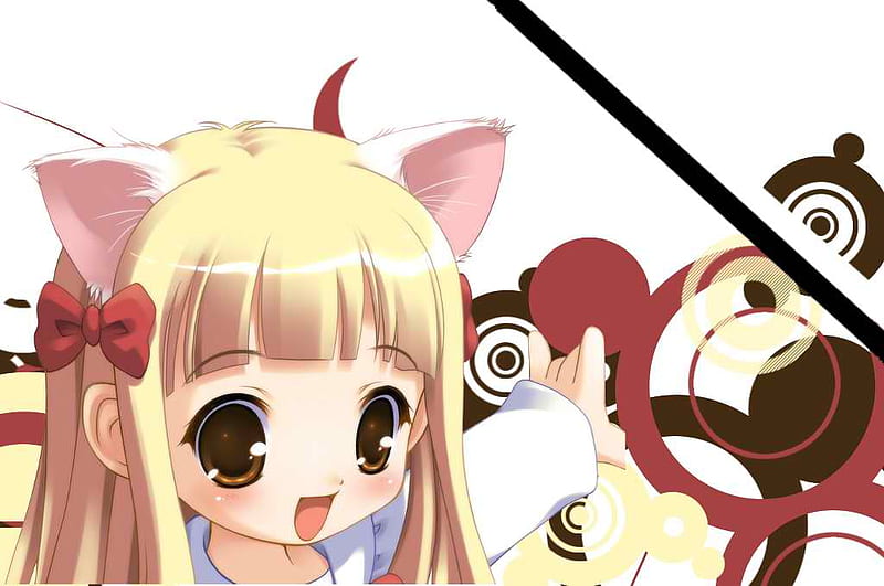 Cute Anime Girl, anime cat girl, anime girl, cartoon, cat girl, cute anime,  HD phone wallpaper