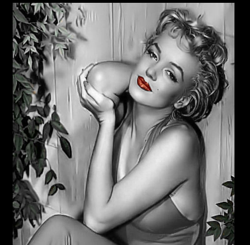Marilyn-Monroe, bw, girl, hot, marilyn monroe, portrait, woman, HD wallpaper