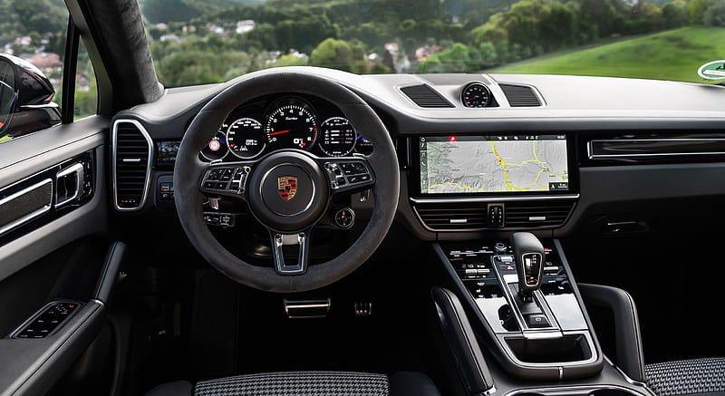 2020 Porsche Cayenne Turbo Coupe (Color: Lava Orange) - Interior, Cockpit , car, HD wallpaper