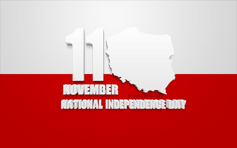 Poland Independence Day, 11 November, Flag of Poland, National Independence Day, Poland, Poland map silhouette, 3d flag of Poland, HD wallpaper