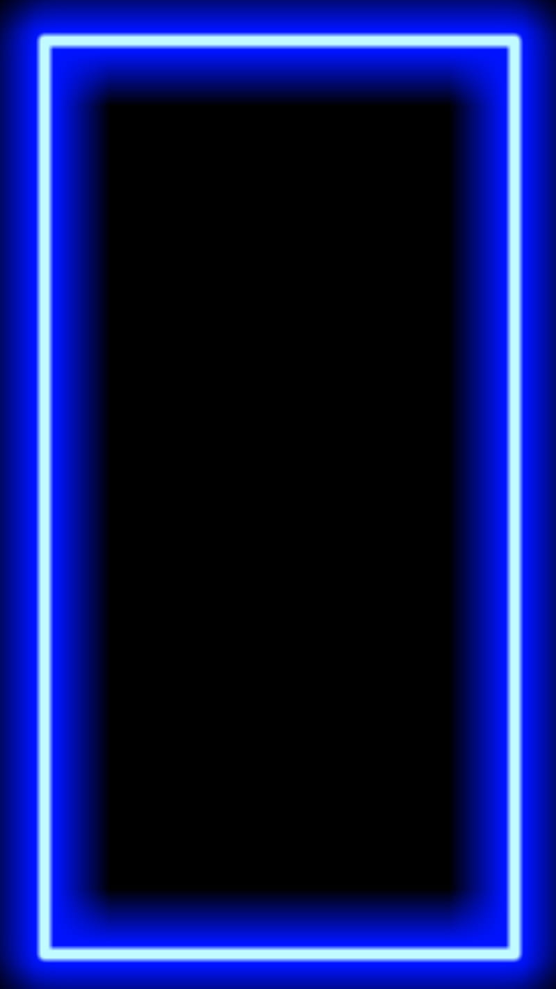 Neon Blue Frame, background, black, black and blue, border, music, techno,  HD phone wallpaper | Peakpx
