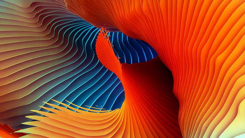 Orange Blue Swirl MacBook, HD wallpaper