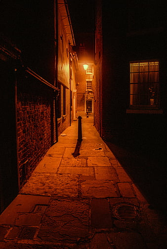 Street At Night, dark, dirty, house, lantern, pavement, road, scary, HD ...
