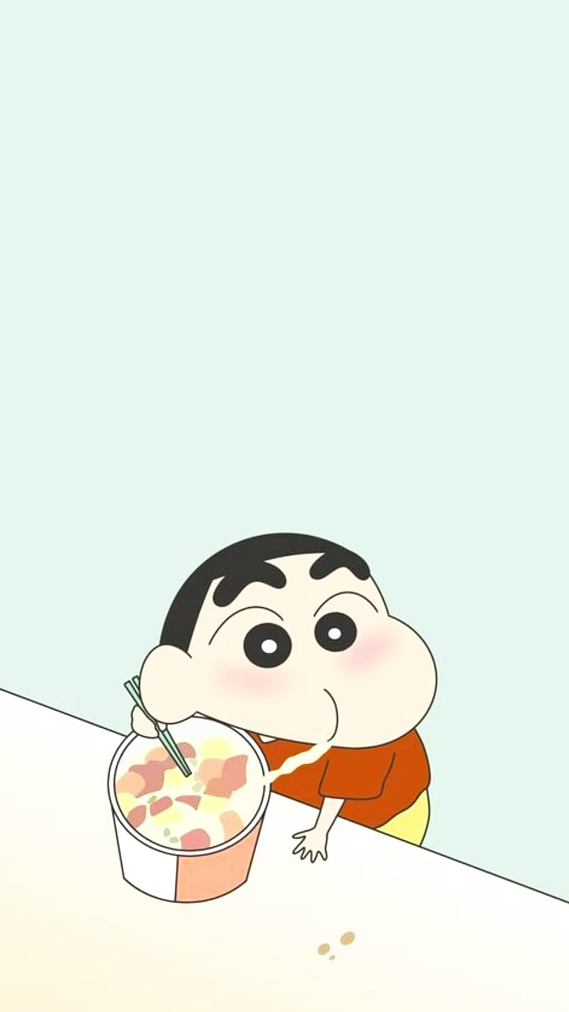 Shinchan, cartoon, eating, noodles, pose, HD phone wallpaper | Peakpx