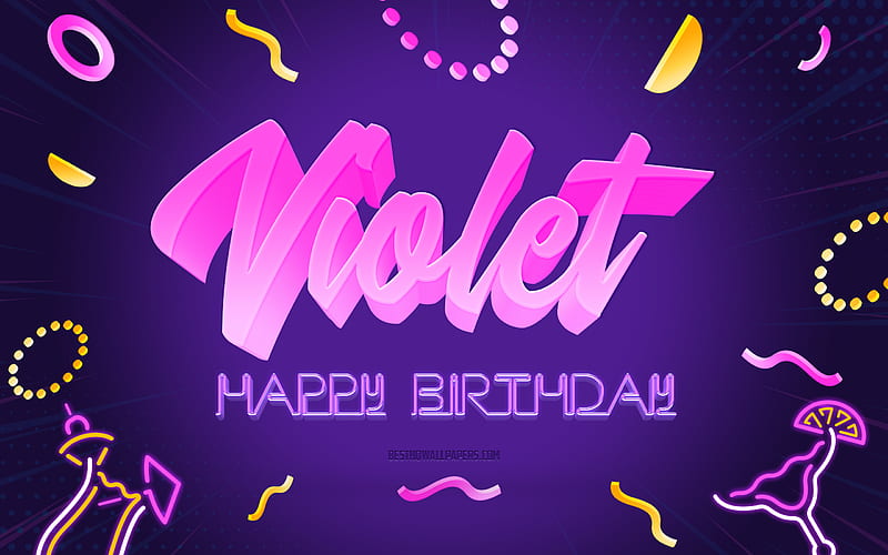 Happy Birtay Violet Purple Party Background, Violet, creative art, Happy Violet birtay, Violet name, Violet Birtay, Birtay Party Background, HD wallpaper