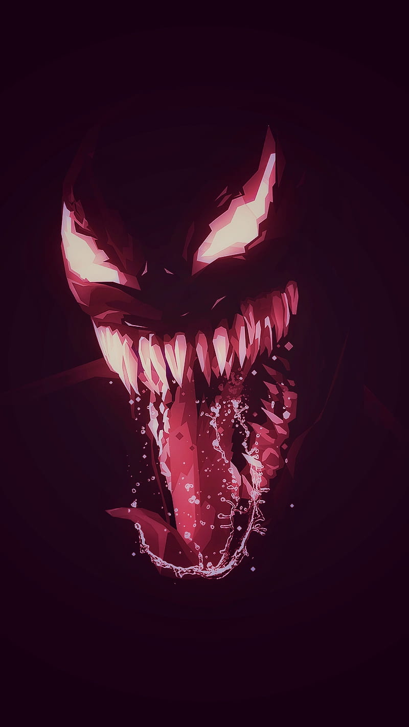 Venom , venom, venom red minimalist, venom the movie, venom 2018, HD phone wallpaper