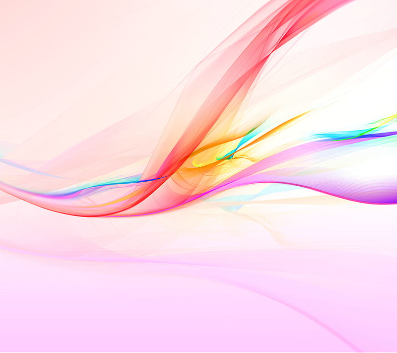Xperia Pink For Gals, abstract, fusion, rainbow, silk, sony, waves, HD wallpaper