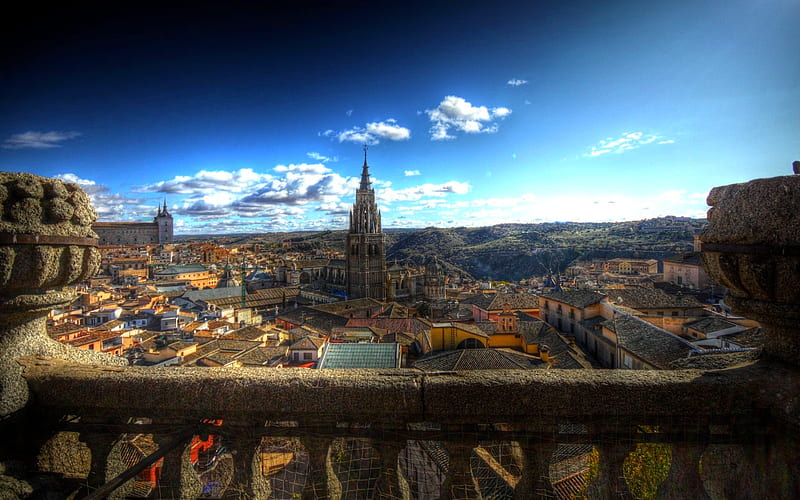 TOLEDO CATHEDRAL,SPAIN, cathedral, christianity, panorama, spain, sacred, baroque, gothic, destination, catholic, toledo, HD wallpaper