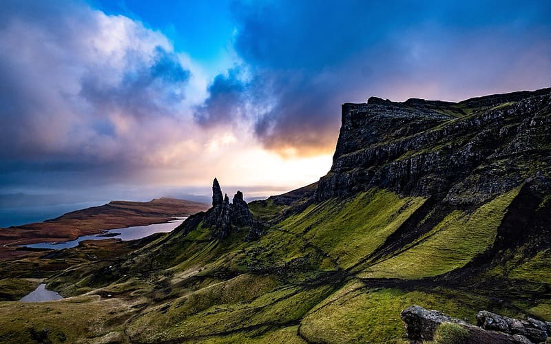 Old Man of Storr Mountains Isle of Skye UK, HD wallpaper
