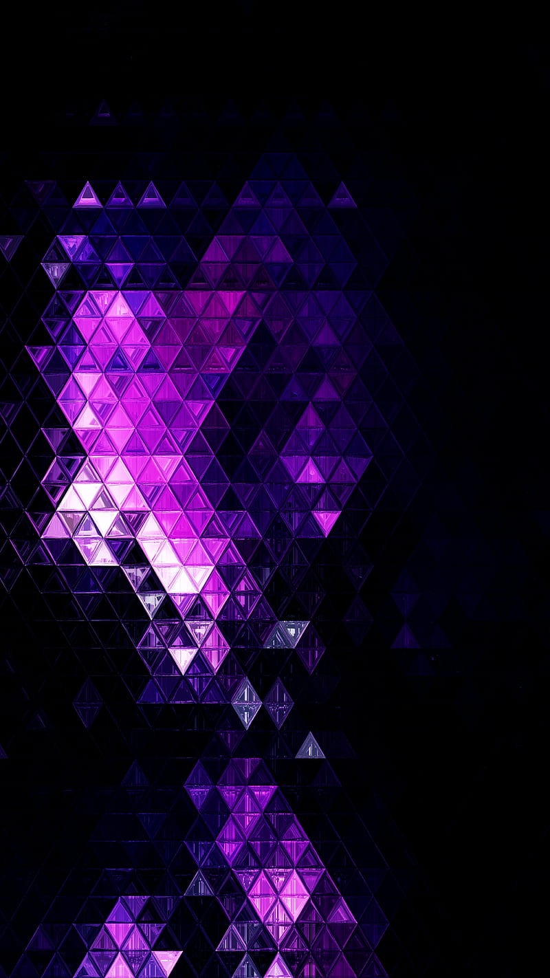 Fragile Purple, Amazing, Triangle, abstract, glass, mirror, pattern, reflection, HD phone wallpaper