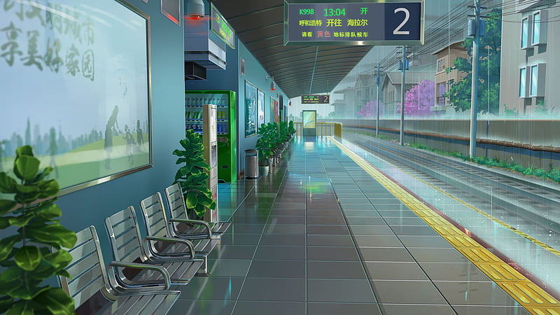 1120033 night anime train station 5 Centimeters Per Second Makoto  Shinkai transport light lighting darkness screenshot  Rare Gallery HD  Wallpapers