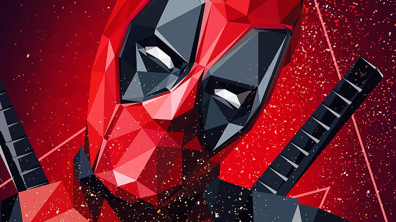 Deadpool Digital Art , deadpool, superheroes, digital-art, artist, artwork, behance, low-poly, HD wallpaper