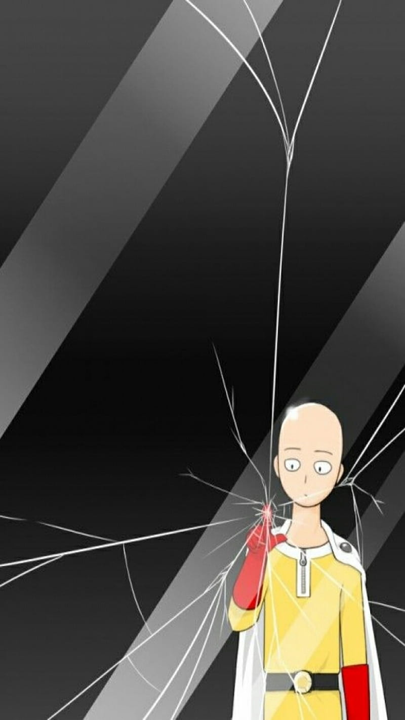 Saitama, one punch man, broken glass, HD phone wallpaper