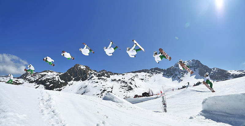 Just plain Fun, resort, snowboarder, snow, mountains, nature, ski, winter, banners, HD wallpaper