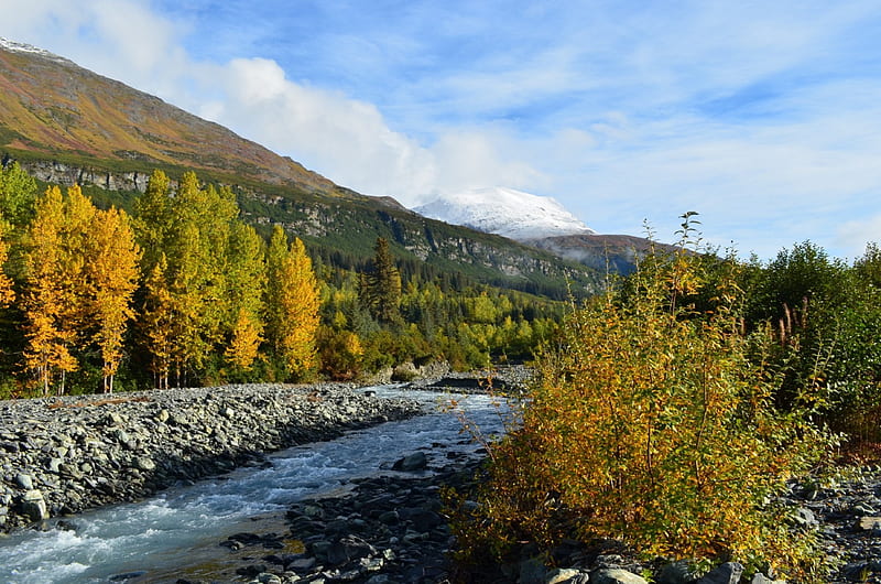 Thompson Pass, river, Valdez, Alaska, HD wallpaper