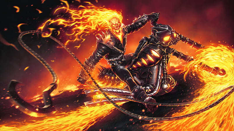 Ghost Rider Marvel Contest Of Champions, marvel-contest-of-champions, games, marvel, ghost-rider, artist, artwork, artstation, HD wallpaper