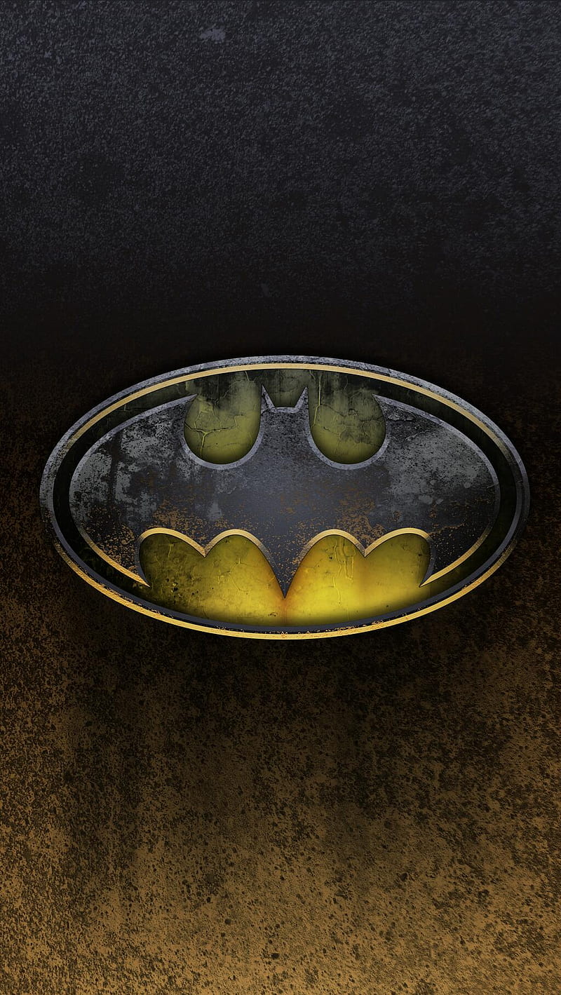 Batman logo, batman, comics, dc, logo, yellow, HD phone wallpaper