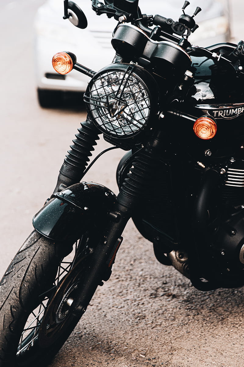 motorcycle, headlight, wheel, black, HD phone wallpaper