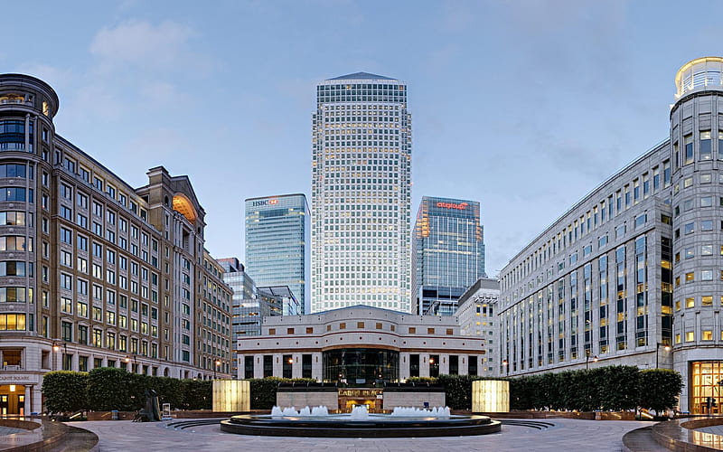 London Canary Wharf-city architecture, HD wallpaper