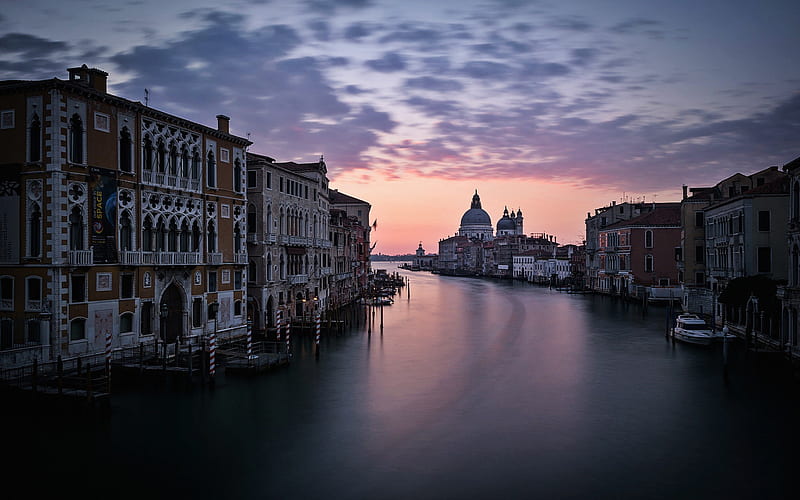 Venice, Grand Canal, landmark, morning, entrance, Italy, HD wallpaper