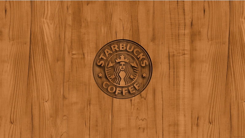 Starbucks Coffee Logo Wood, HD wallpaper