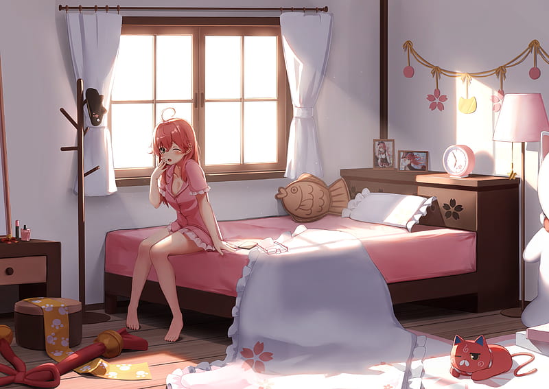 Anime, Virtual Youtuber, Sakura Miko, HD wallpaper