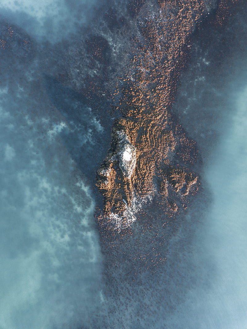 aerial of islet, HD phone wallpaper