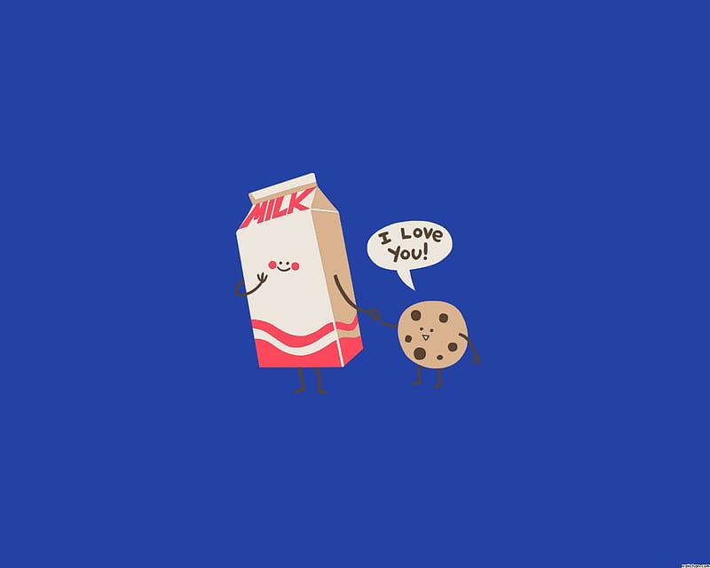 I Love Yooouu -Cookies n Milk, cutest, chocolate, cute, cookies, cookies n  milk, HD wallpaper | Peakpx
