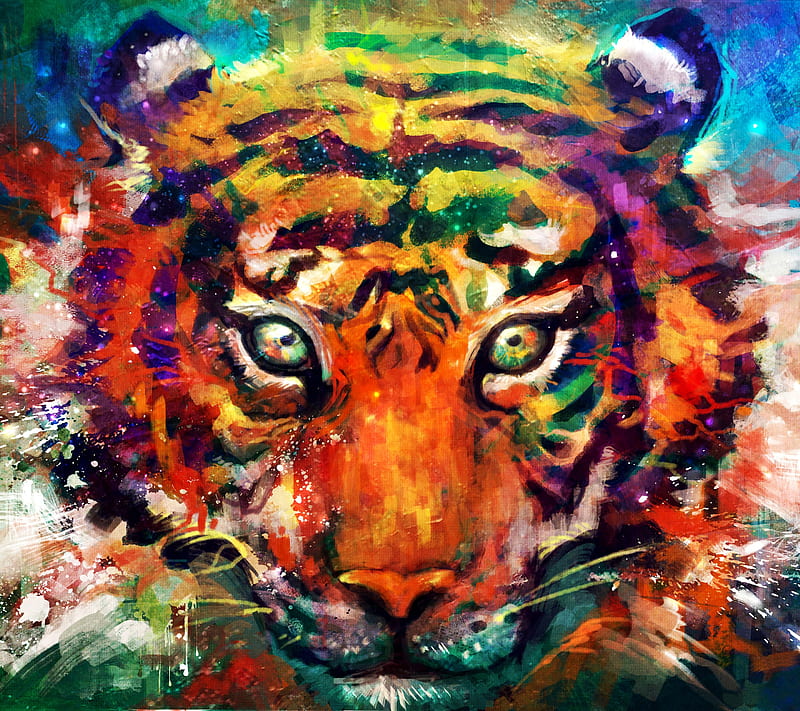 Trippy Tiger, animal, cat, psicodelia, HD wallpaper | Peakpx