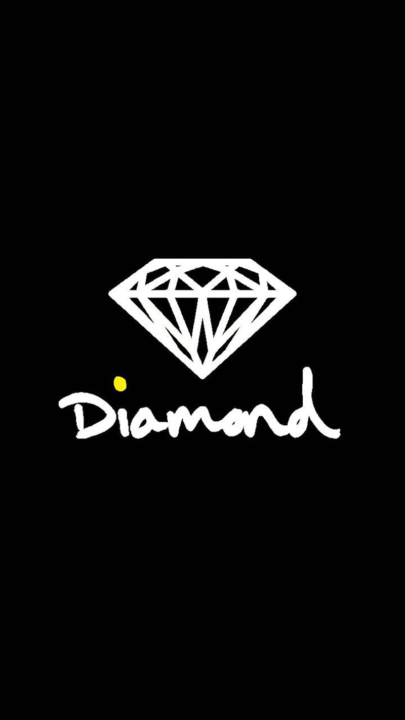 Diamond Supply Co, black and white, black , diamond, diamonds, skateboarding clothes, HD phone wallpaper