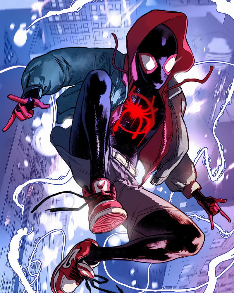 Ultimate Spider-Man , spiderman, miles morales, into the spiderverse, marvel, HD phone wallpaper