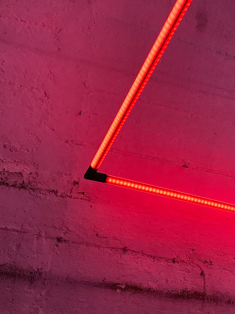 led tape, light, electricity, red, wall, HD phone wallpaper