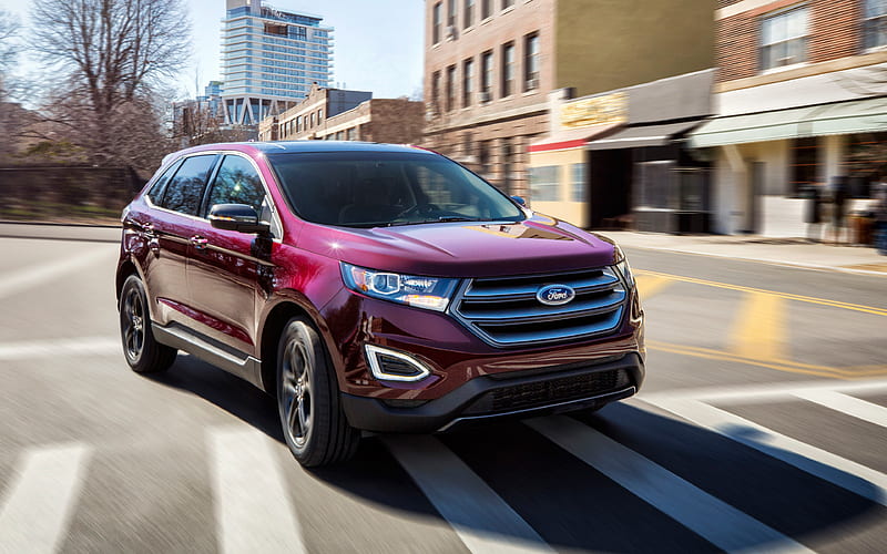 Ford Edge, 2018 red new Edge, SUV, new cars, American cars, Ford, HD wallpaper