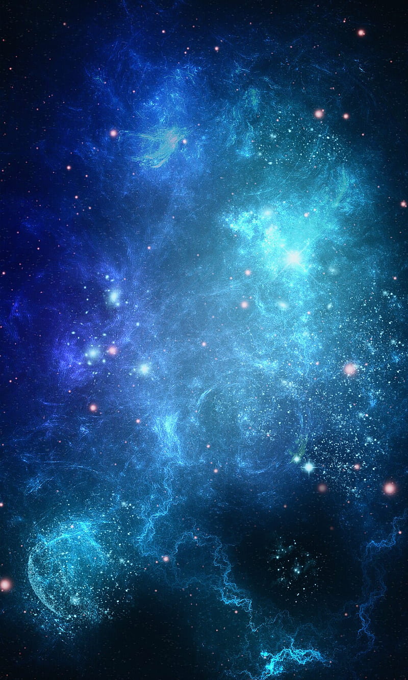 Blue space , cool, nebula, HD phone wallpaper