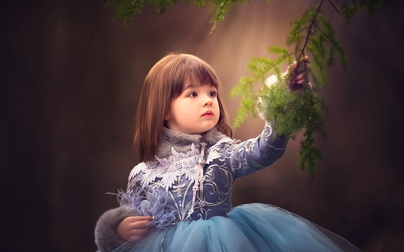 Little Cinderella in the woods, dress, meg bitton, branch, cute, girl ...