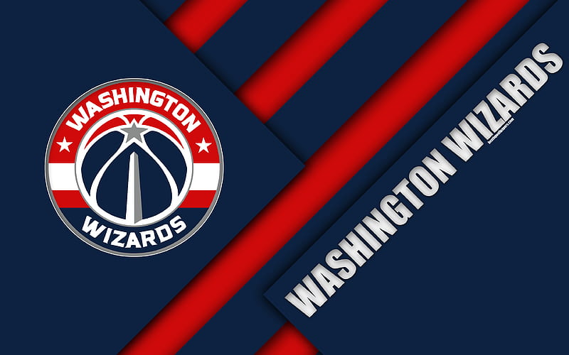 Washington Wizards logo, material design, American basketball club, blue red abstraction, NBA, Washington, USA, basketball, HD wallpaper