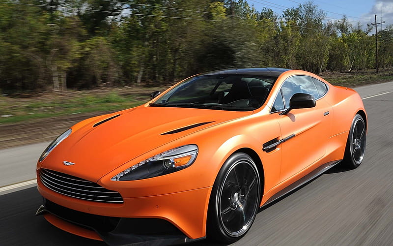 Aston Martin Vanquish Orange-Car, HD wallpaper