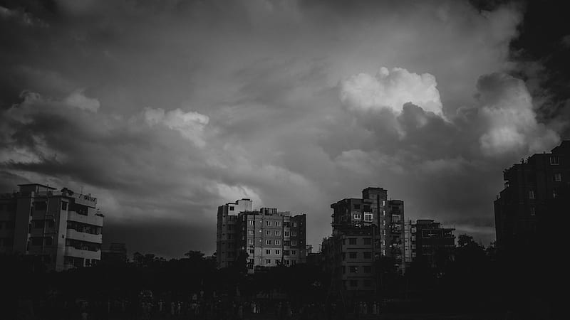 gray-scale graphy of buildings, HD wallpaper