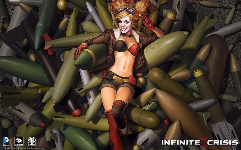 Harley Quinn, infinite crisis, fantasy, comics, girl, bomb, dc, HD wallpaper