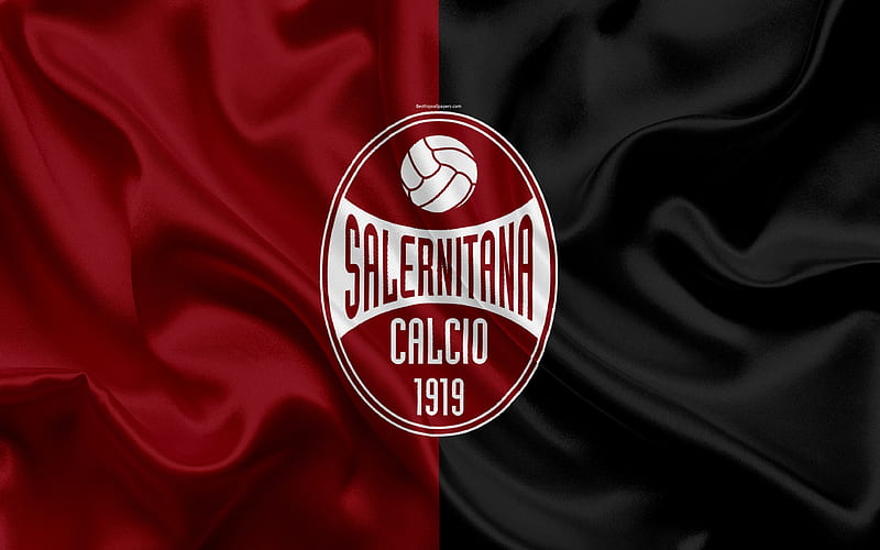 US Salernitana 1919 Serie B, football, silk texture, emblem, silk flag, logo, Italian football club, Salerno, Italy, Salernitana FC, HD wallpaper