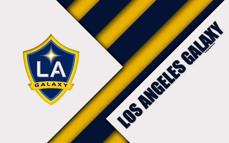 Los Angeles Galaxy, material design logo, blue white abstraction, MLS, football, Los Angeles, California, USA, Major League Soccer, HD wallpaper