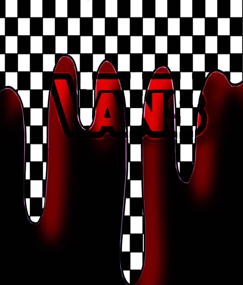 Van Dripples, black, checkerboard, cool, offthewall, popular, red, trending, vans, white, HD phone wallpaper