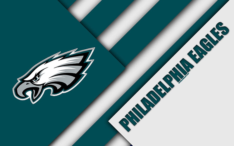 Philadelphia Eagles, NFC East logo, NFL, green white abstraction, material design, American football, Philadelphia, Pennsylvania, USA, National Football League, HD wallpaper