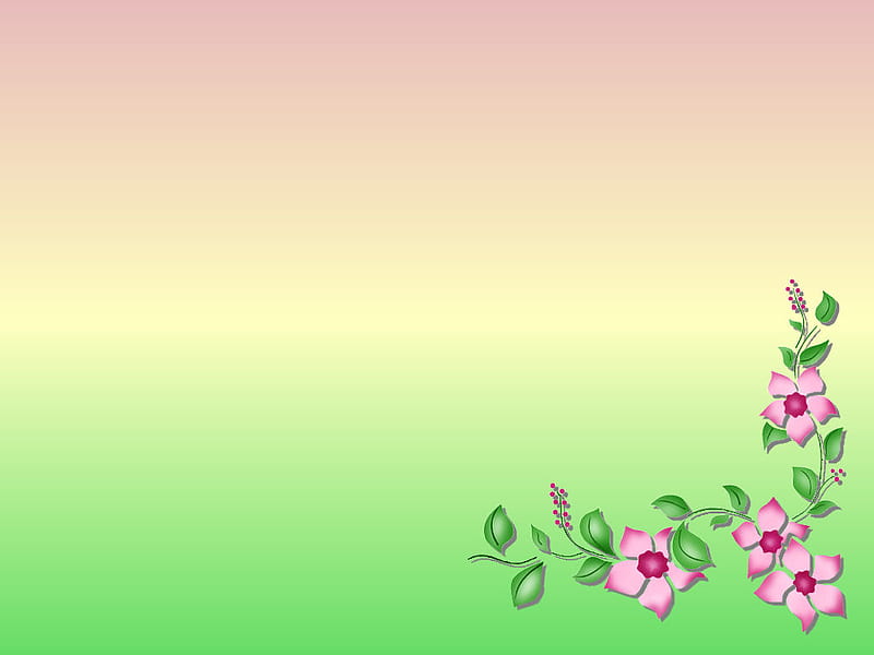  Florecitas, flores, pastel, verde, Fondo de pantalla HD