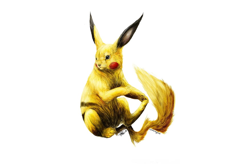 Conejito pikachu, jamaal raoof, iepuras, amarillo, conejito, blanco,  realista, Fondo de pantalla HD | Peakpx